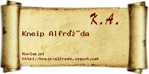 Kneip Alfréda névjegykártya
